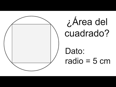 ÁREA DEL CUADRADO INSCRITO EN UNA CIRCUNFERENCIA DE RADIO CONOCIDO. Geometría Básica.