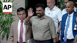 Anura Dissanayake arrives at Sri Lanka's presidential election commission