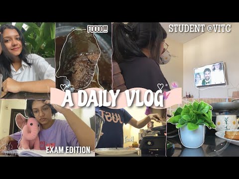 Daily Vlog ⏰ Exam Edition 📚📒| CAT 2 @VIT 😶‍🌫️| bake a cake with me