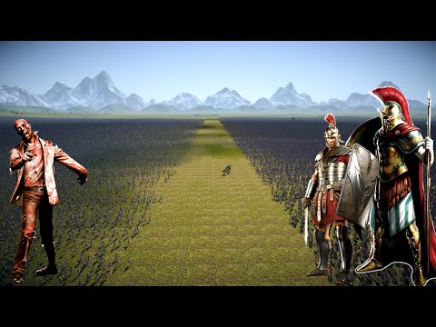 SHOULDER TO SHOULDER DEFENSE | SPARTAN & ROMAN vs ZOMBIE - Ultimate Epic Battle Simulator 2 - UEBS 2