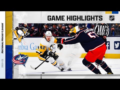 Penguins @ Blue Jackets 1/21/22 | NHL Highlights