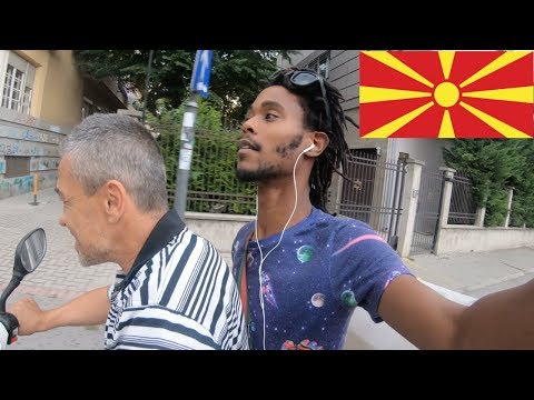 I got caught in the rain and picked up by a local. In Skopje Macedonia
