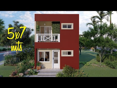 5x7 meter house with 3 bedrooms
