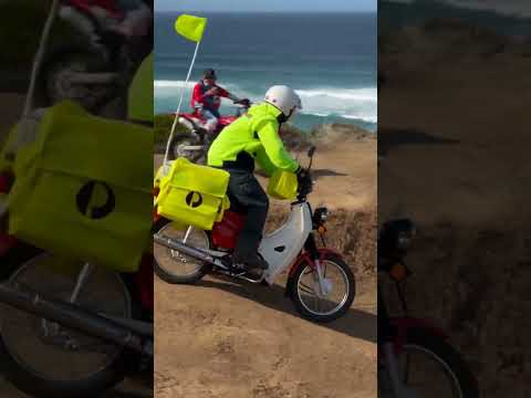The Postie Found a Jump Track on the Edge of a Cliff 😳🌊 #postman #dirtbike #freeride #motocross