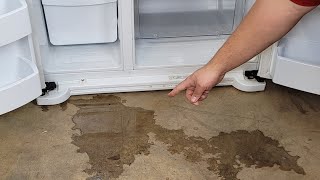 GE Refrigerator Leaking Water on the Floor - How to Clean a Drain Line