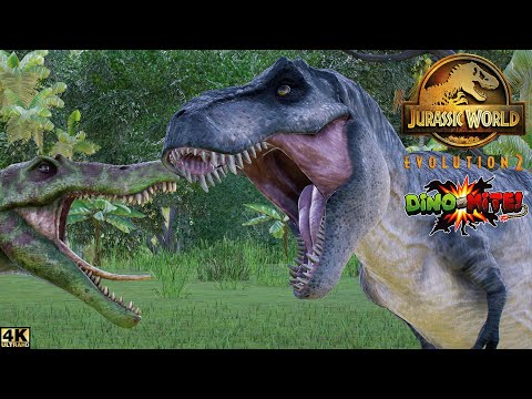 2x T-REX vs 2x SPINOSAURUS | DINOSAUR BATTLE ROYALE | JURASSIC WORLD | JURASSIC PARK