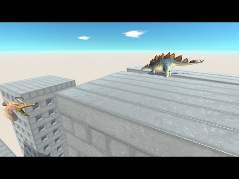 UPDATED STEGOSAURUS on Wobbly Building vs ALL UNITS Animal Revolt Battle Simulator