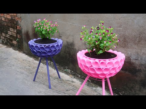 Amazing ideas for Making Flower Pot Recycling plastic Bottles into flower Pot
