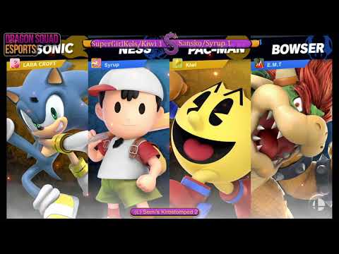 Kiwi/SuperGirlKels [PacMan/Sonic] vs Sansko/Syrup [Ness/Boswer] Loser Semi's Kirbstomped 2