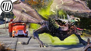 Fallout 76 Gameplay: Hunting the Giant ScorchBeast (Mutant Bat-Dragon!)