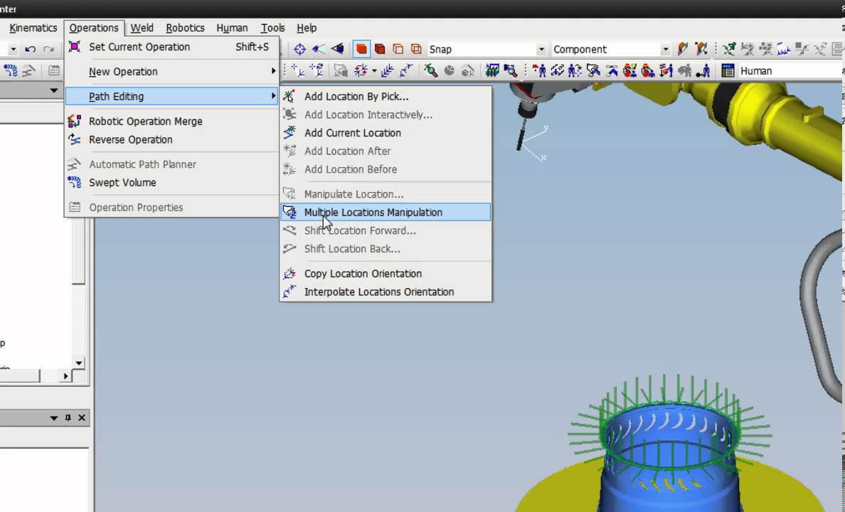 Robotic deburring using Tecnomatix Process Simulate
