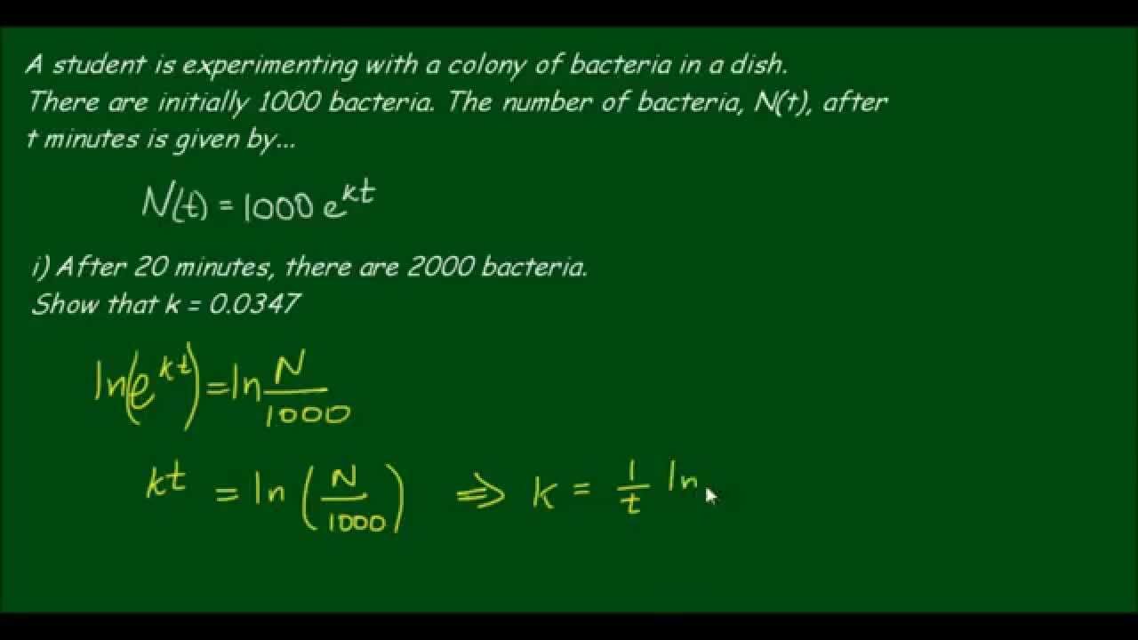 A Little Exponential Growth Problem - Cultivating Bacteria!