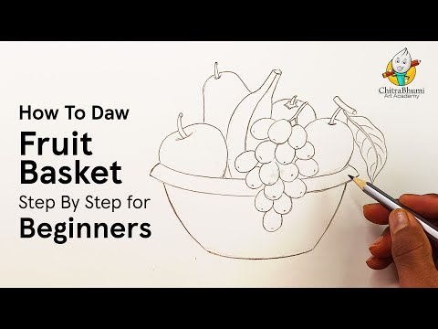 How To Draw Fruit Basket Easy Step By Step for Beginners | Still Life  | Elementary Drawing 2023