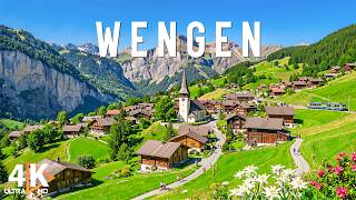 Wengen 4K 🇨🇭 Swiss Alpine Village, Jungfrau Views & Peaceful Mountain Escape UHD