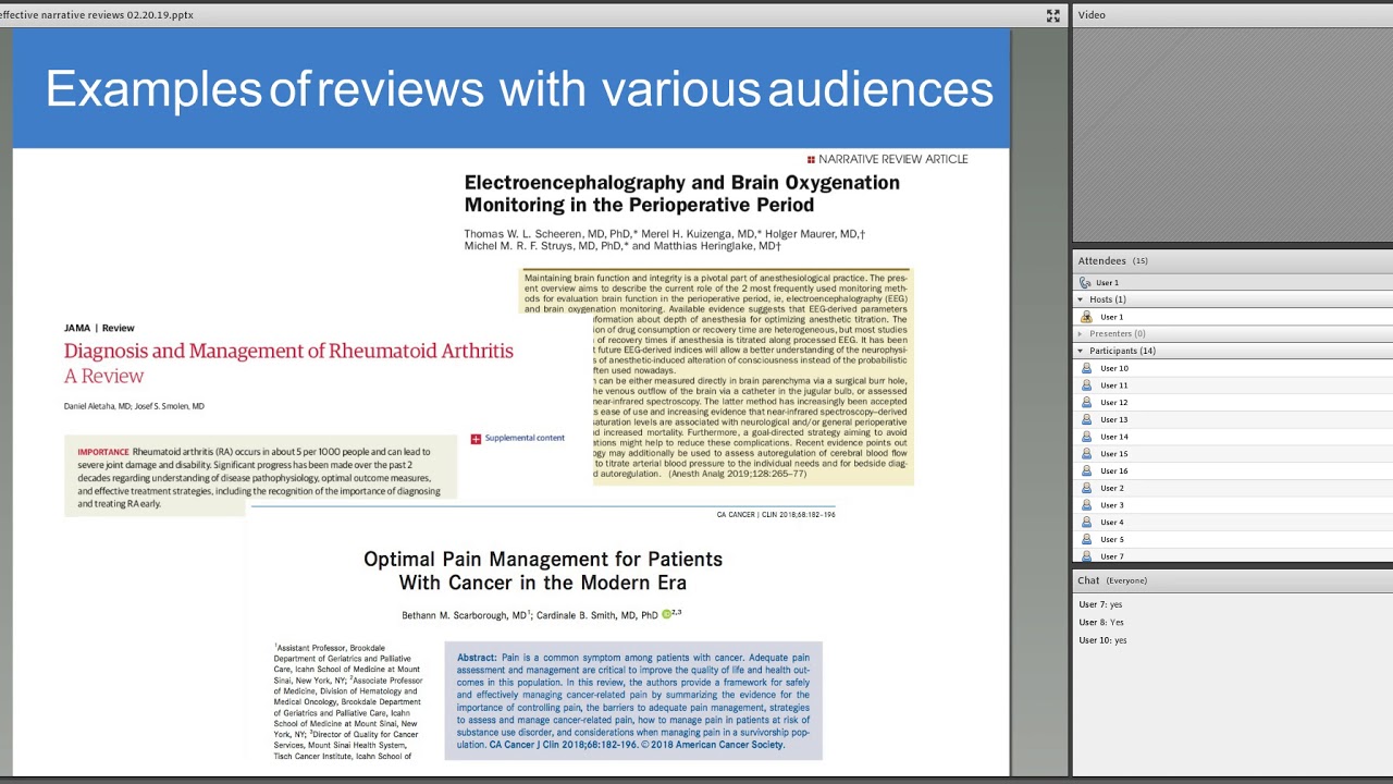 What is a narrative review in research?