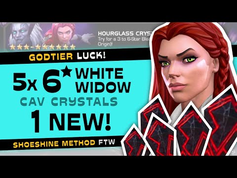 5x 6 Star BLACK WIDOW (Deadly Origin) Featured Cav Crystals- 1 NEW! | Marvel Contest of Champions