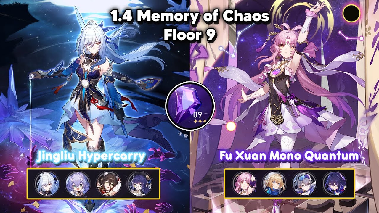 1.4 Memory Of Chaos 9 (MoC) - E0 Jingliu Hypercarry x E0 Fu Xuan Mono Quantum - Honkai: Star Rail