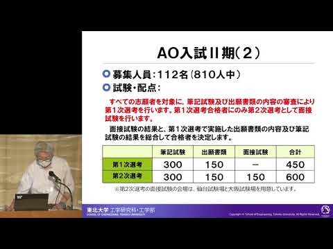 令和3年度 東北大学 入試説明会 「工学部」講演動画