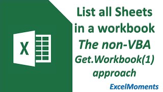 List all Sheets in an Excel Workbook (NO VBA) - Get.Workbook(1)