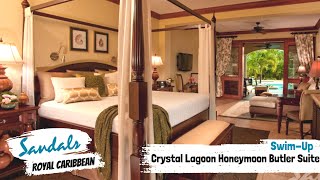 Swim-Up Crystal Lagoon Honeymoon Butler Suite 1B | Sandals Royal Caribbean | Full Tour & Review 4K