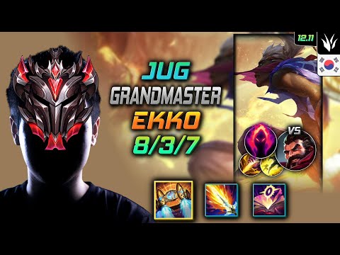 천상계 정글 에코 벨트 수확 - GrandMaster Ekko Jungle vs Graves - 롤 KR 12.11