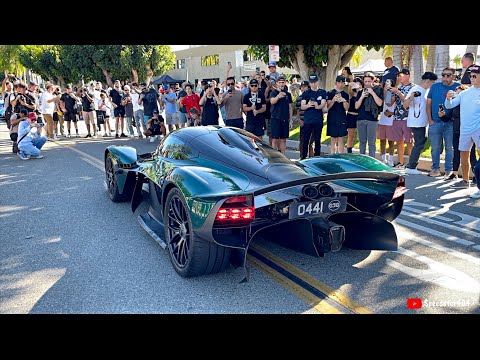 RARE $4M Aston Martin Valkyrie Revving & Driving, Crowd Goes Crazy!
