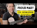 How to play “Proud Mary” by: CCR acoustic guitar version with solos and fills!