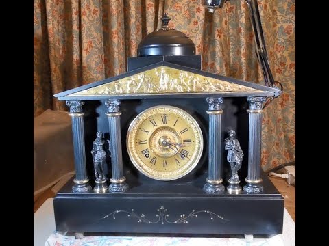 Antique Victorian Ansonia Style Slate Clock 73 Pt 1...