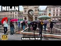 Autumn Rain Walk In Milan Italy 4K November 2025 Relaxing City Walk With Real Rain Sounds