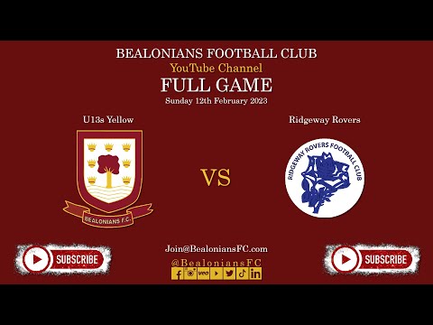 FULL GAME - U13s Yellow vs Ridgeway Rovers - 12.02.23