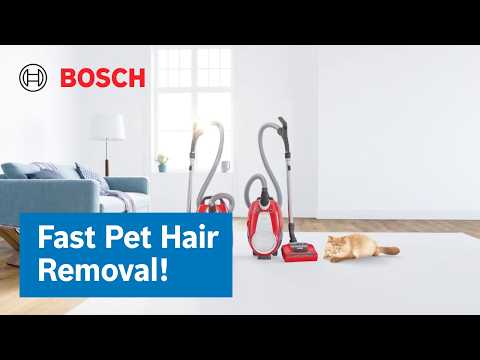 Bosch BGS41PET1 Serija 6, Dulkių siurblys be maišelio, ProAnimal, Raudona video