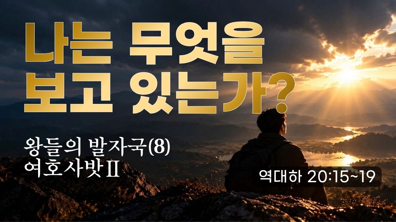 왕들의 발자국(8) 여호사밧 Ⅱ : 나는 무엇을 보고 있는가?