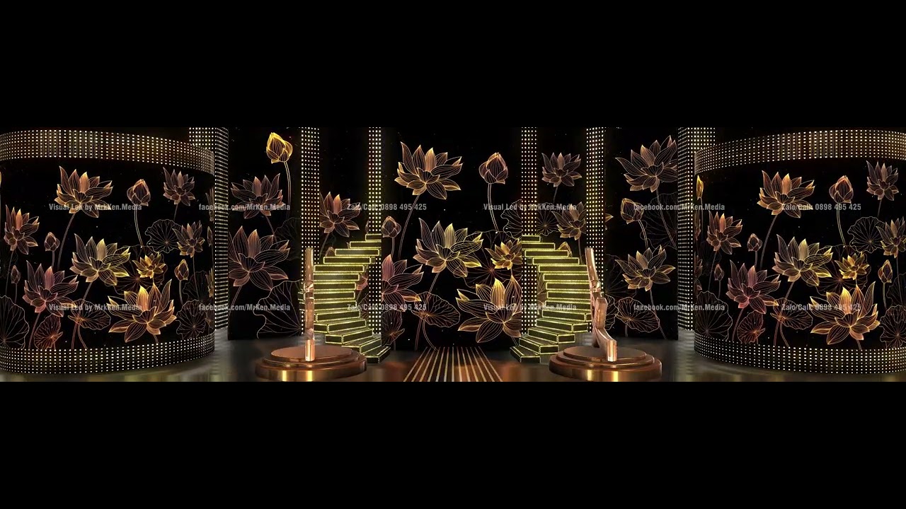 140 - Hoa Sen Gold | Sân Khấu Ảo 3D