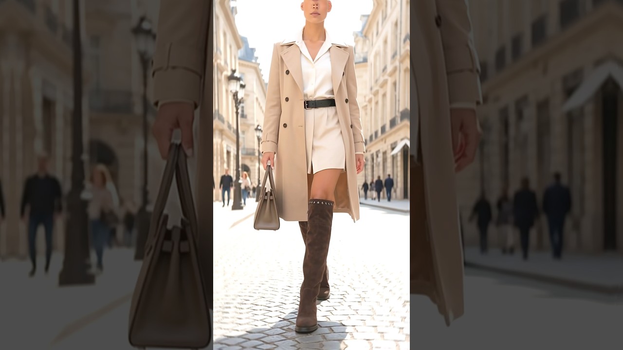 Bottes plates hautes daim marron studs — Aperçu vidéo