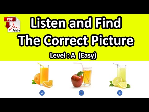 Listen & Find the Correct Picture -  Levels A (easy) - Listening Test - Easy English Lesson