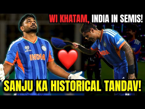 SANJU KA TOOFAN! 🇮🇳 97*(50) Se West Indies Tabah! India in Semis 🔥