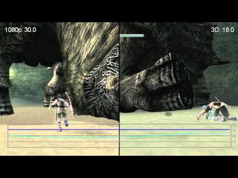 Shadow of the Colossus: 1080p vs. 3D Frame-Rate Tests