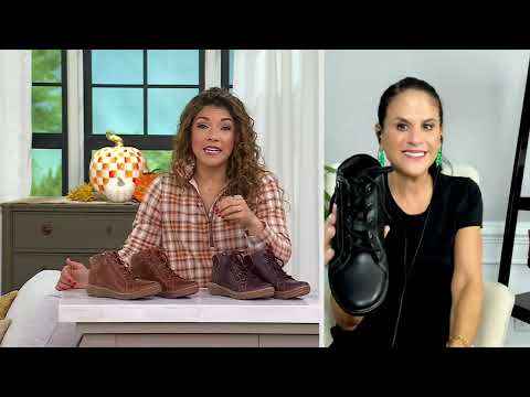 Clarks Collection Leather Lace-Up Boots Caroline Park on QVC