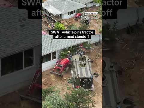 SWAT vehicle pins tractor, ending armed standoff #shorts