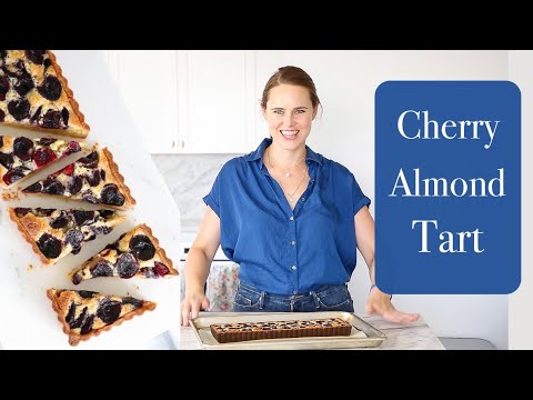 CHERRY ALMOND TART RECIPE: How to make an easy almond tart with fresh cherries and almond cream!