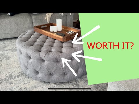 Round Gray Ottoman