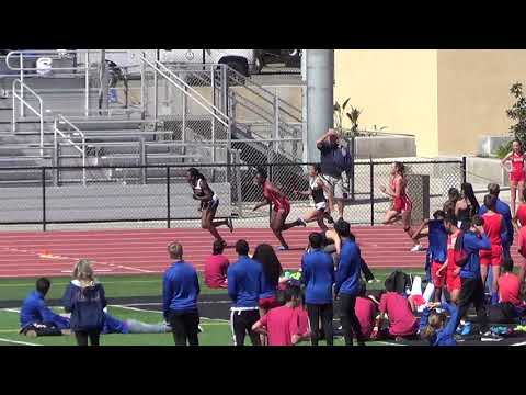 FSG 4x100m vs Huntington Beach 4-18-18 - Los Alamitos Girls