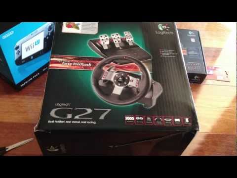 Logitech G27 Leather racing wheel unboxing