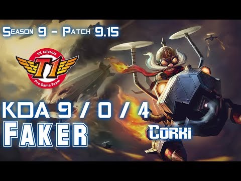 SKT T1 Faker CORKI vs KARMA Mid - Patch 9.15 KR Ranked