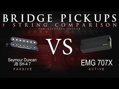 Seymour Duncan JB 7 SH-4 7 vs EMG 707X - 7 String Bridge Guitar Pickup Comparison Tone Demo