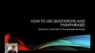 Quoting and Paraphrasing in MLA