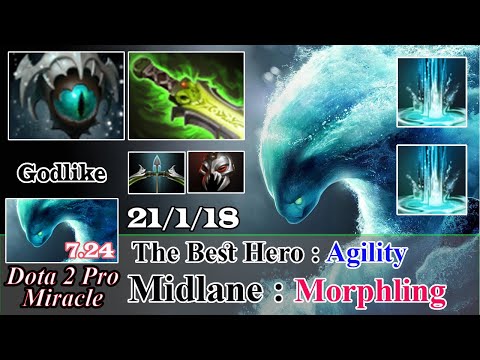 MorPhling Midlane Godlike 21 Kill - Dota 2 Pro Miracle Spotlight Gameplay Patch 7.24 - Dota 2 Pro