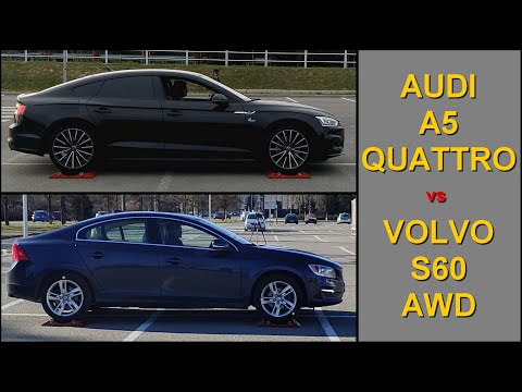 TORSEN vs HALDEX - SLIP TEST - Audi A5 Quattro vs Volvo S60 AWD - @4x4.tests.on.rollers