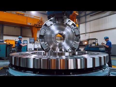 How Largest Girth Gears Are Made.  CNC Machine And Forging Machine In Working