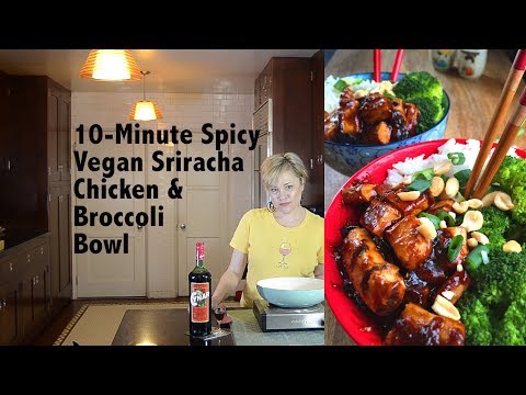 DDD Ep. #48 - 10-Minute Spicy Vegan Sriracha Chicken & Broccoli Bowl